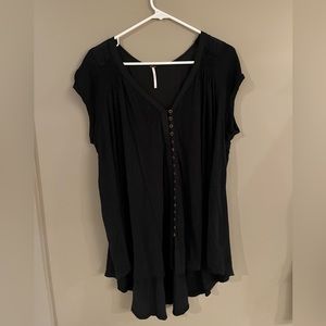Black Free People Flowy Shirt